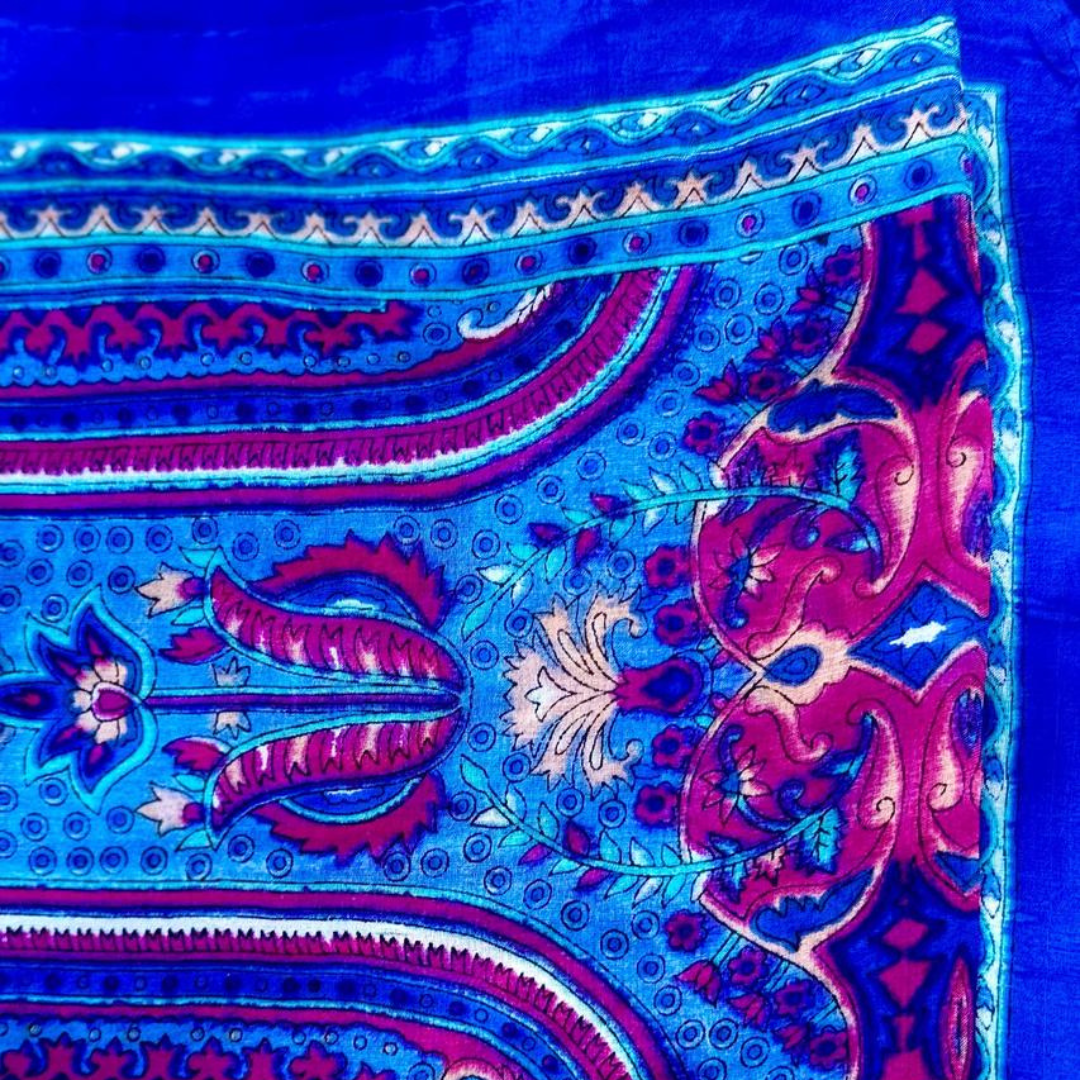 Silk scarf in Azure Blue - Handmade Jewellery - i am boho