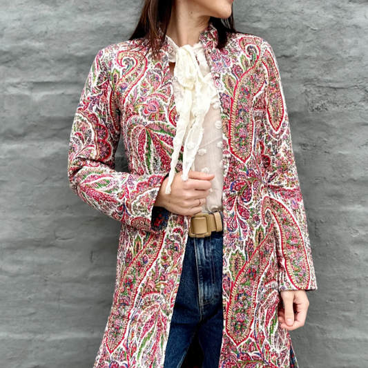 Quilted Cotton Coat in Pretty Paisley