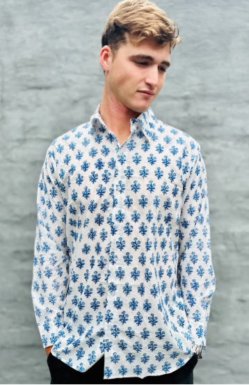 Long sleeve in Cobalt Posy