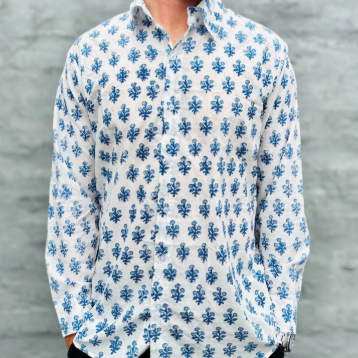 Long sleeve in Cobalt Posy