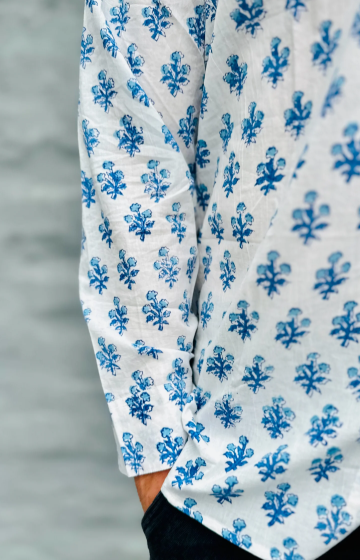 Long sleeve in Cobalt Posy