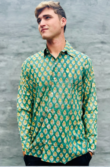 Long sleeve in Green & Gold