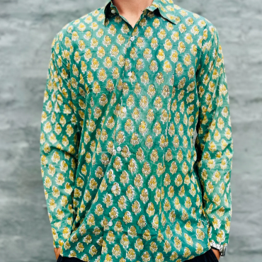 Long sleeve in Green & Gold