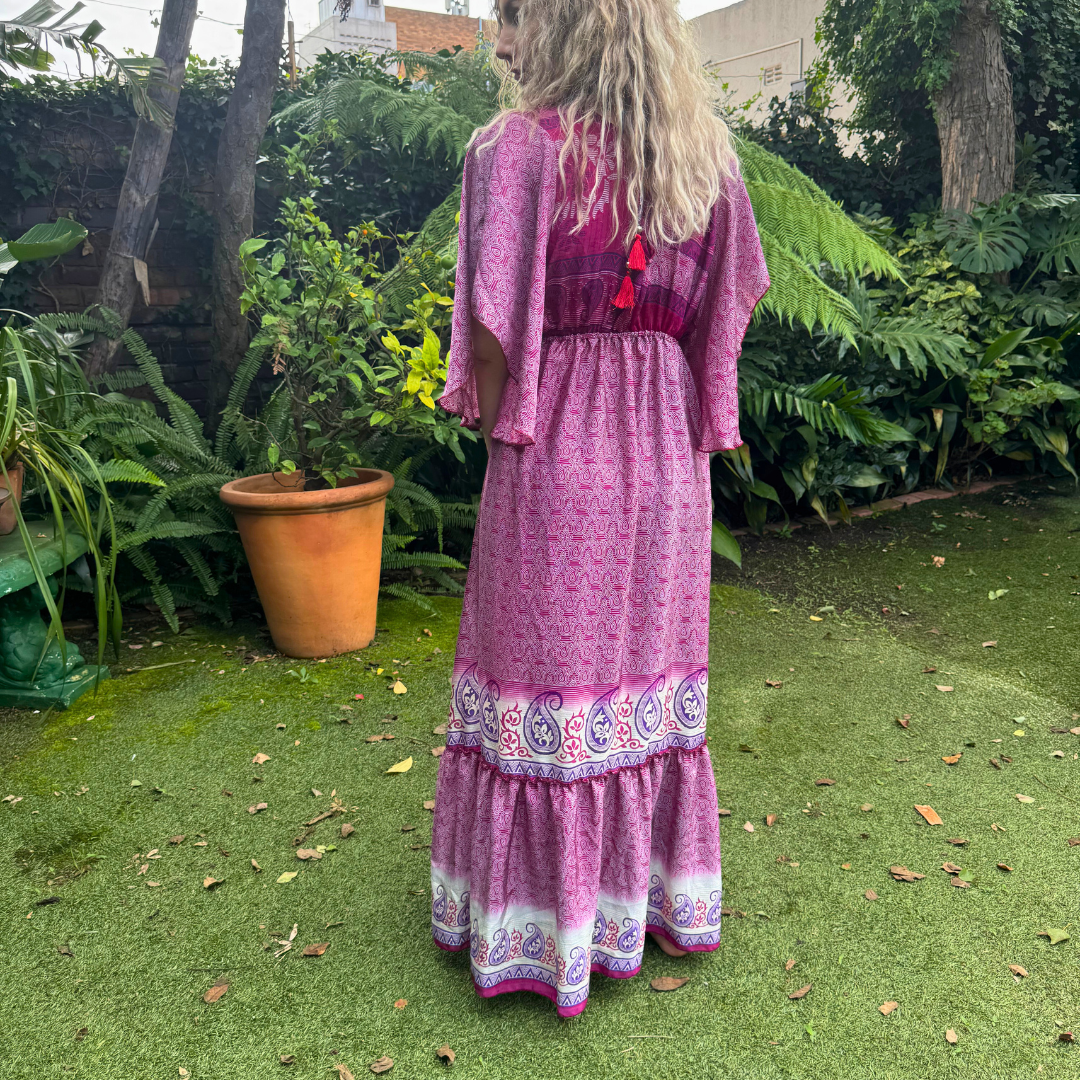 Upcycled Aurora Dress in Puce