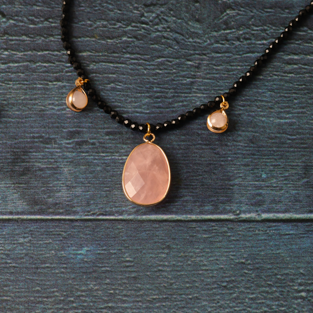 Black Tourmaline & Rose Quartz