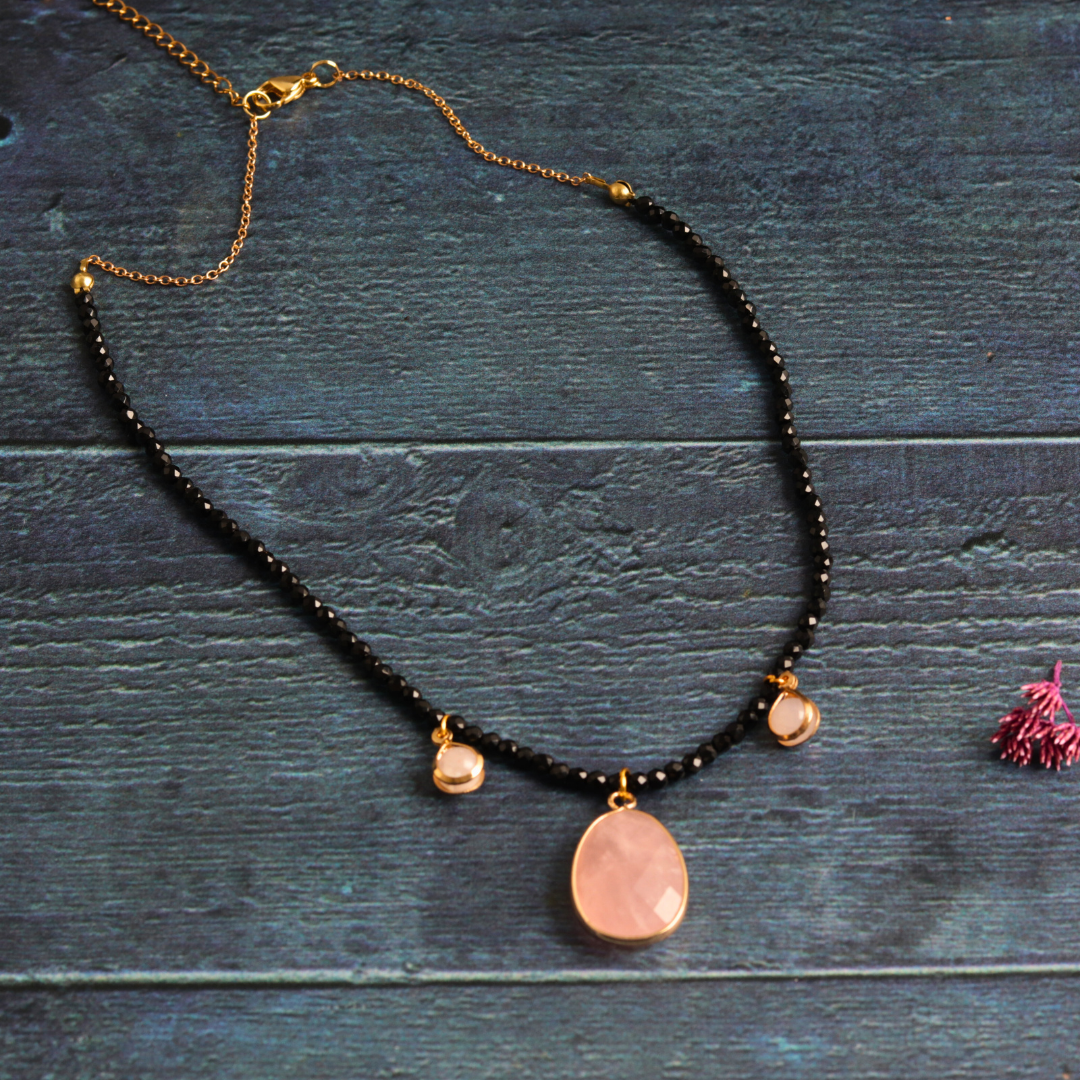Black Tourmaline & Rose Quartz