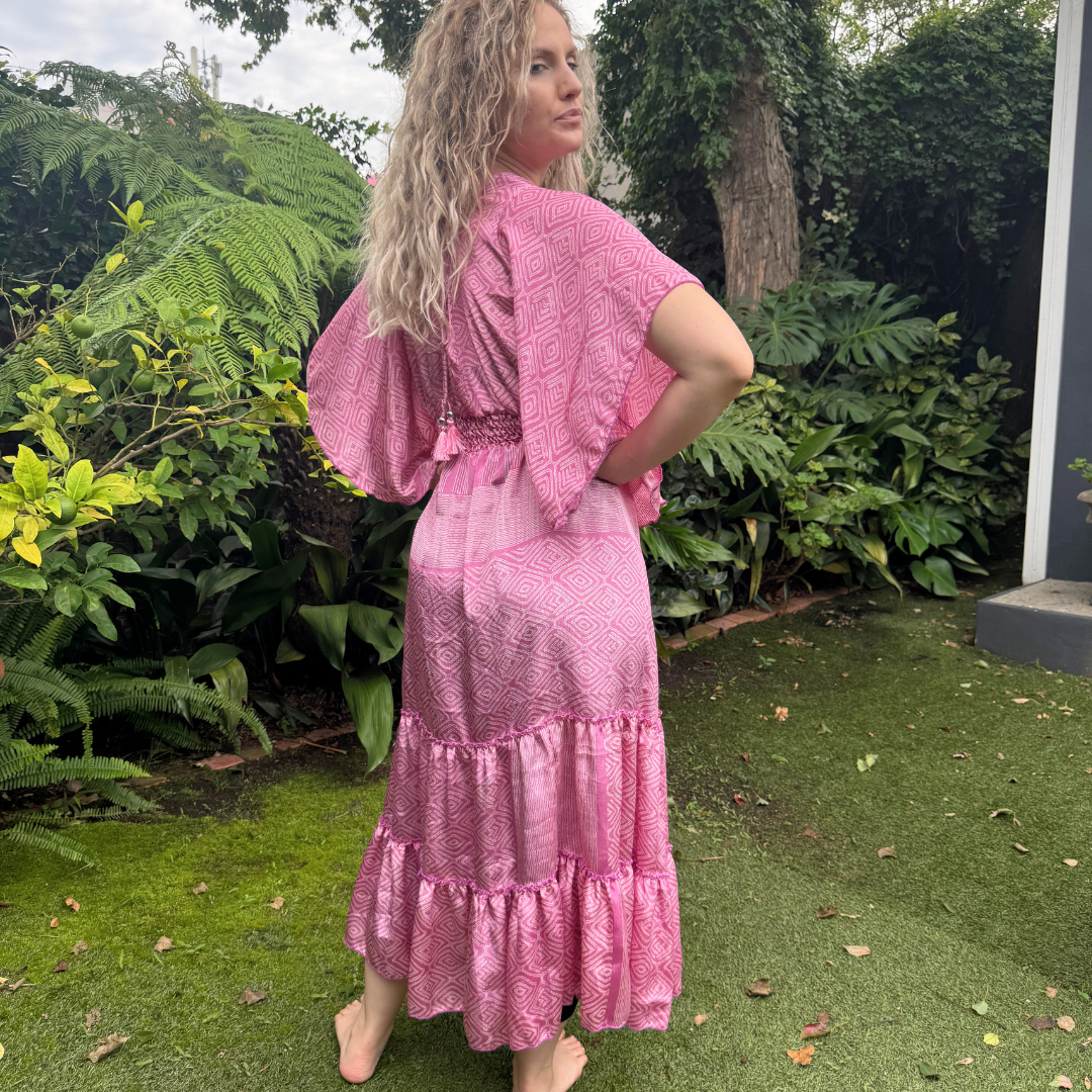 Upcycled Aurora Dress in Blush