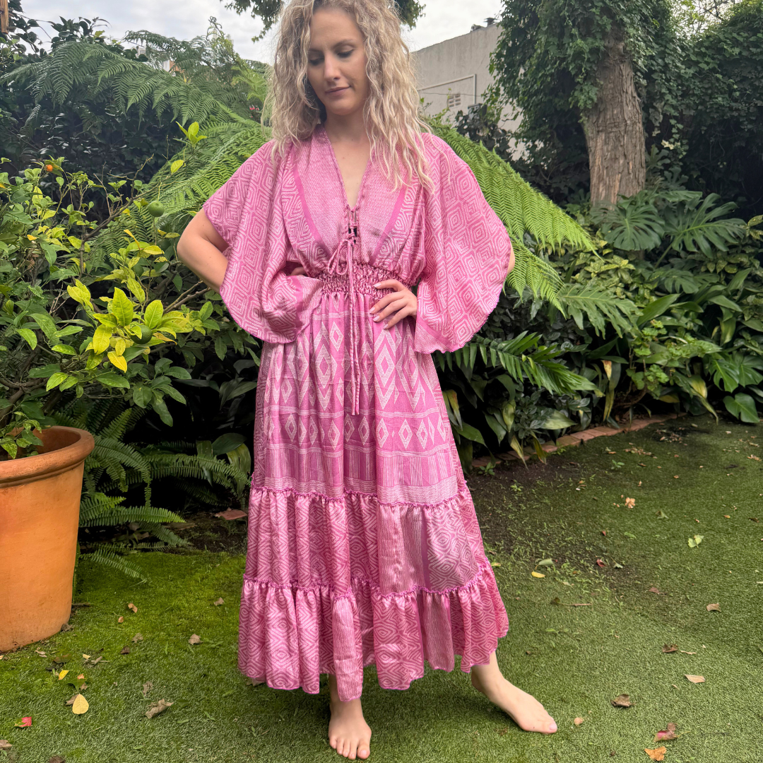 Upcycled Aurora Dress in Blush