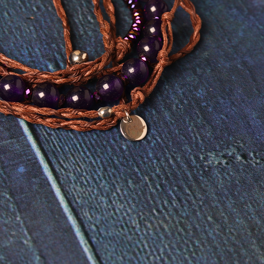 Wax chord wrap in Purple