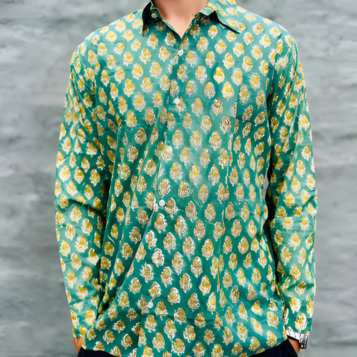 Long sleeve in Green & Gold