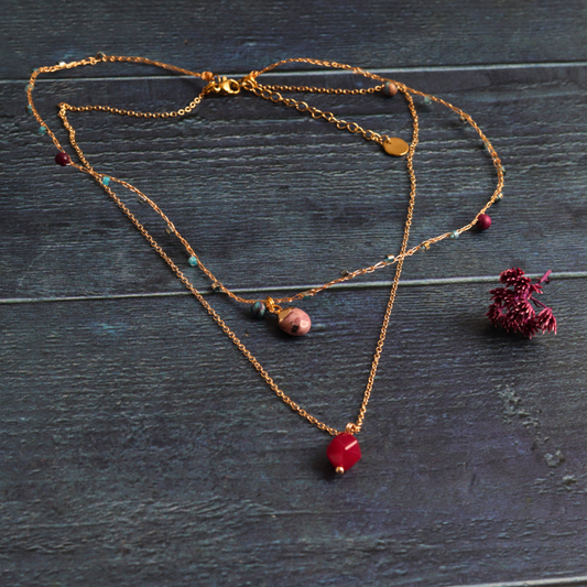 Double layered Purple Jasper & Rhodonite
