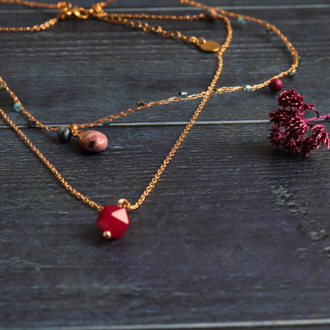Double layered Purple Jasper & Rhodonite