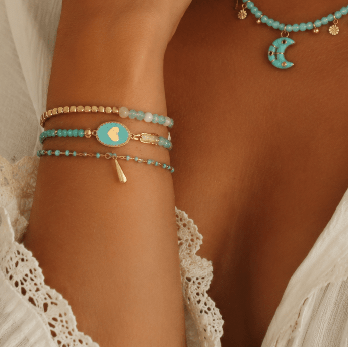 Seafoam stack- Handmade Jewellery - i am boho