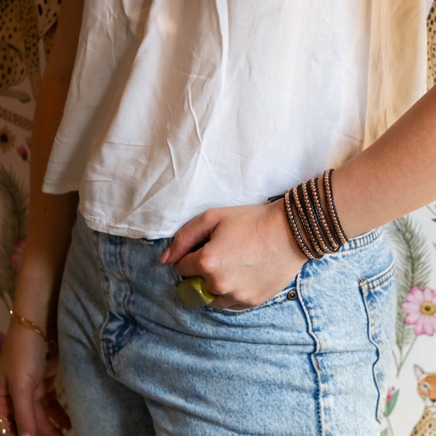 Bronze Bead Wrap- Handmade Jewellery - i am boho