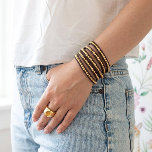 Bronze Bead Wrap- Handmade Jewellery - i am boho