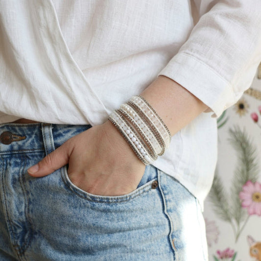 White Jasper Wrap- Handmade Jewellery - i am boho