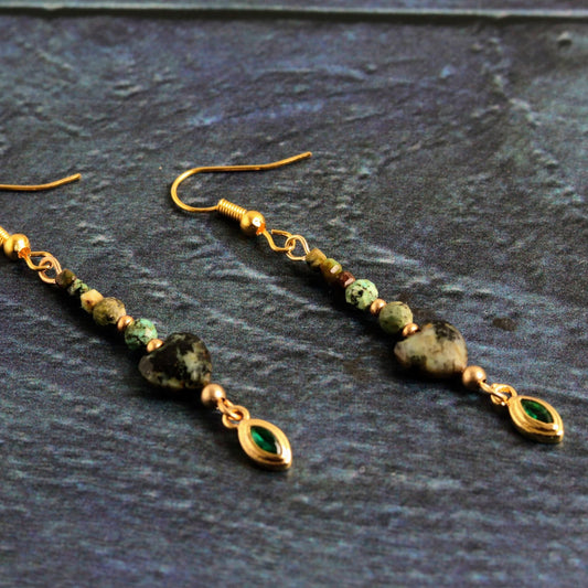 Emerald Heart Drop- Handmade Jewellery - i am boho