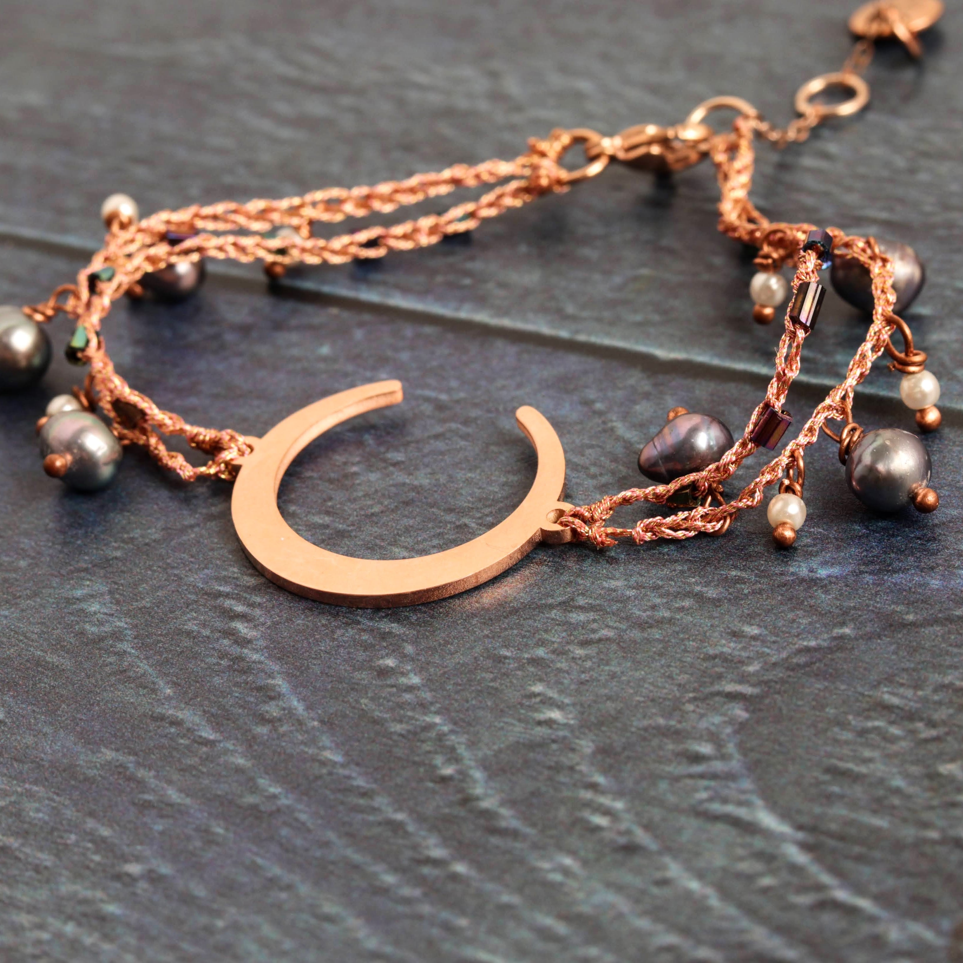 Rose gold crescent
