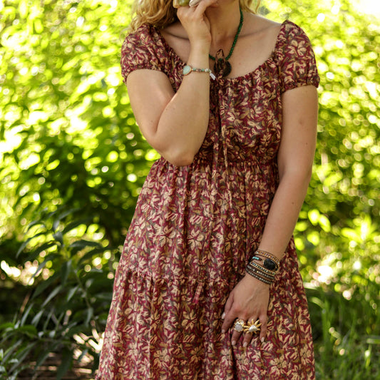 Cora Dress in Mahogany