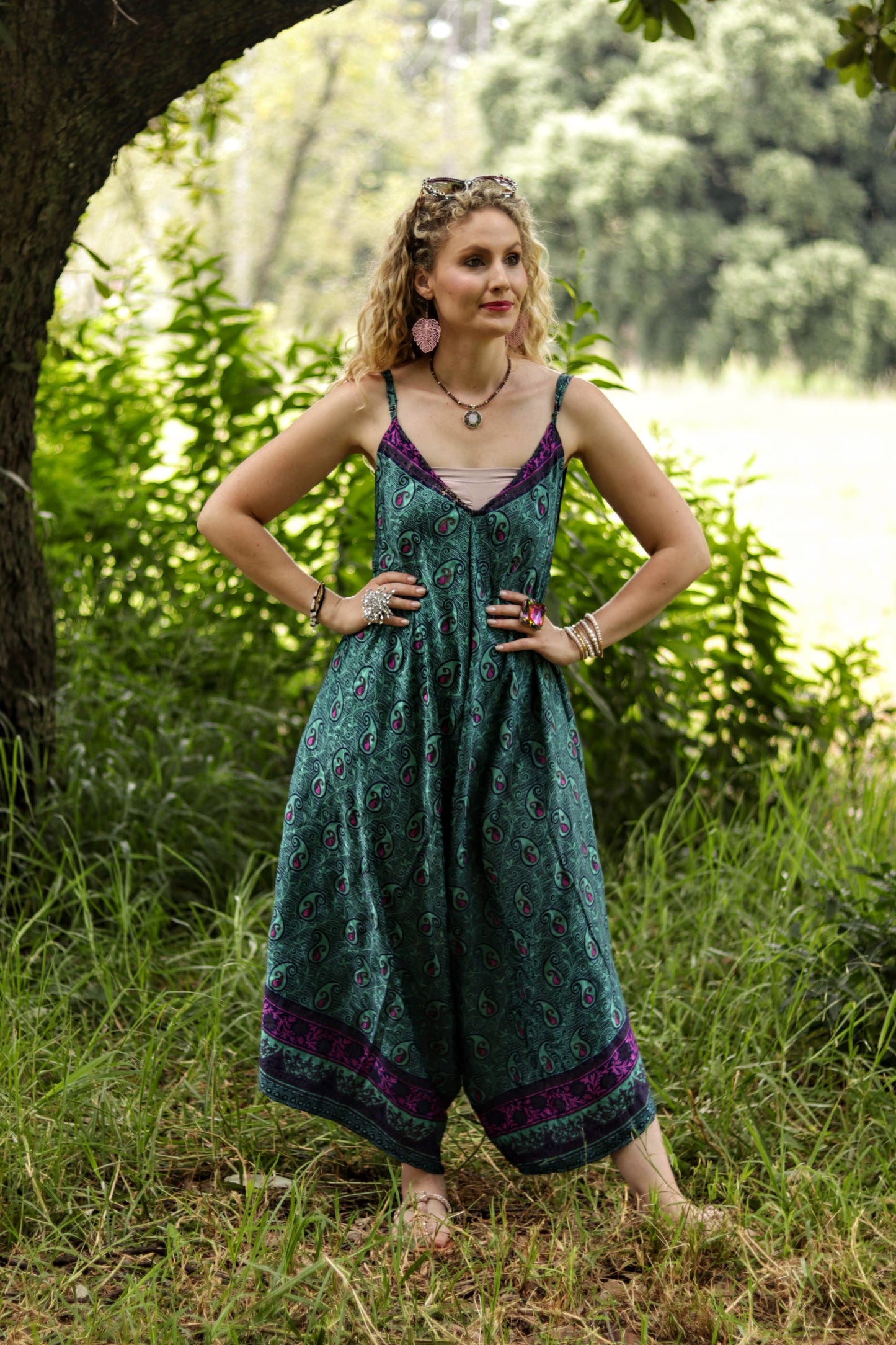 Jiya Jumpsuit in Teal Drift