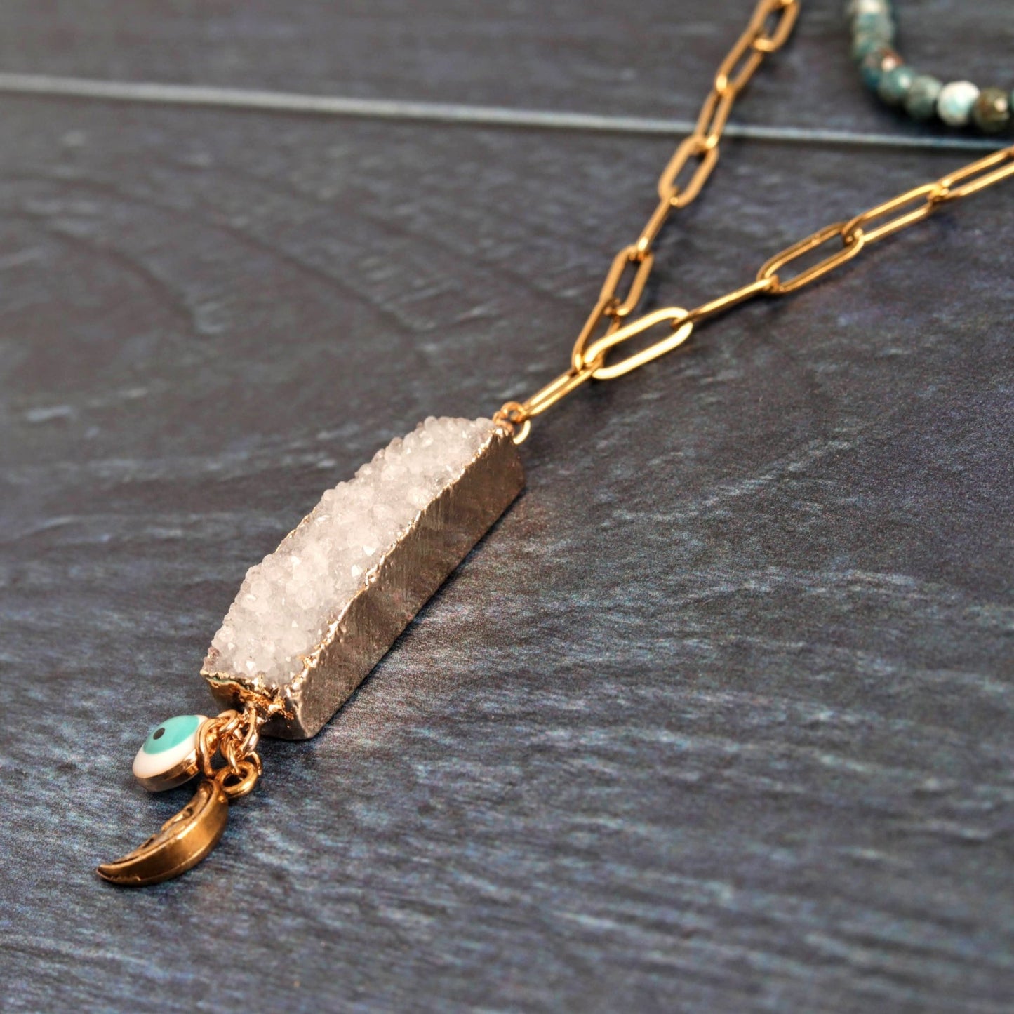 Druzy and Apatite - Handmade Jewellery - i am boho