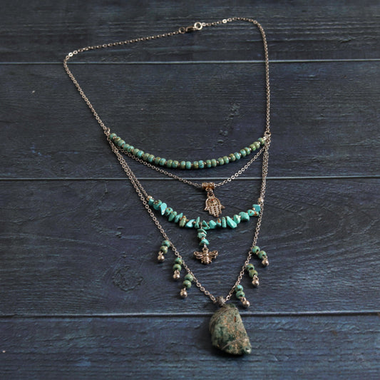 Hamsa Turquoise & Howlite