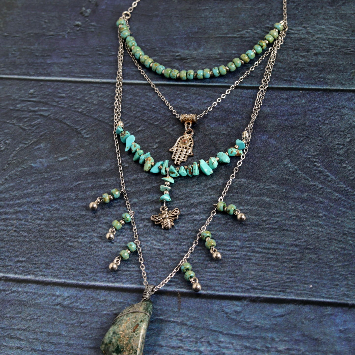 Hamsa Turquoise & Howlite