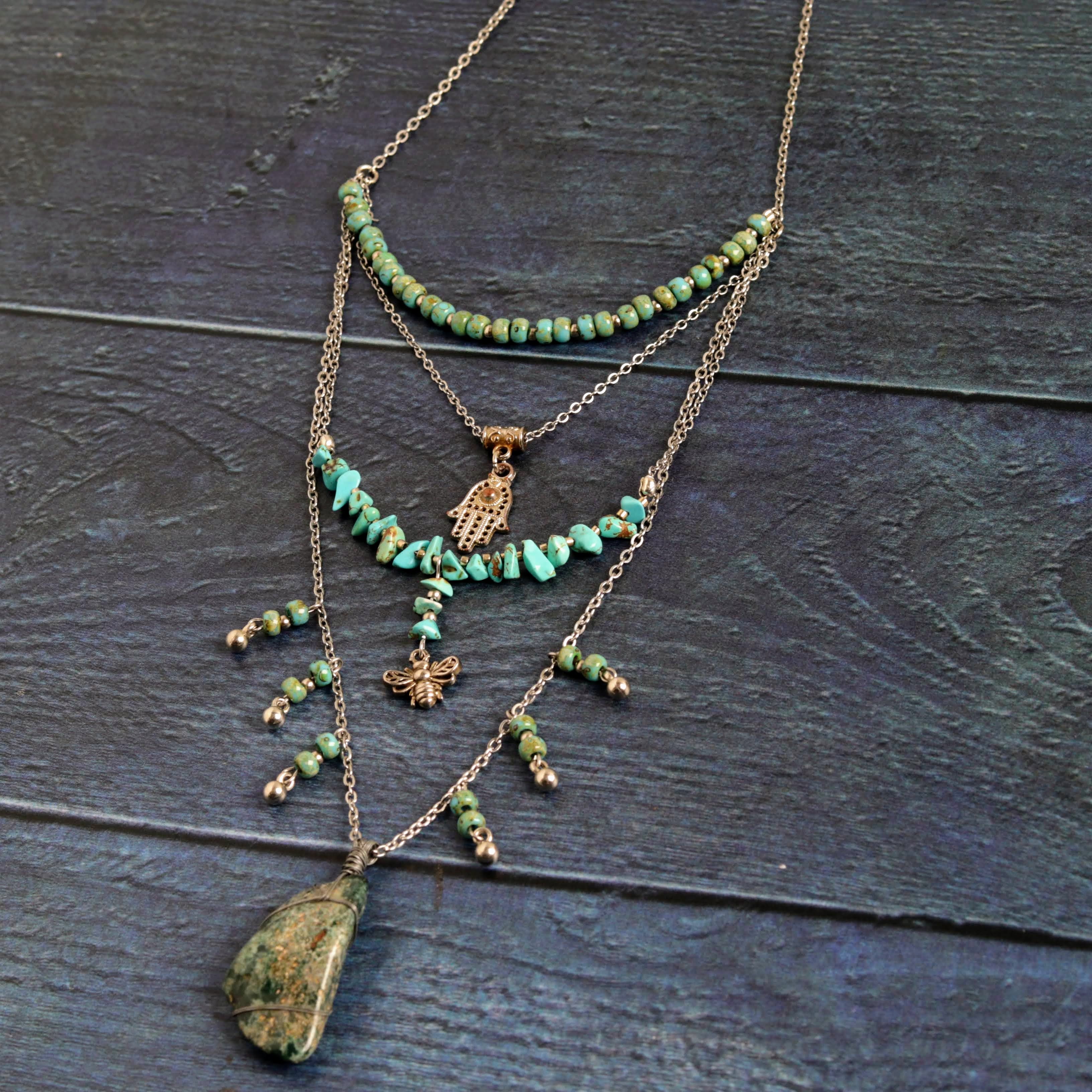 Hamsa Turquoise & Howlite