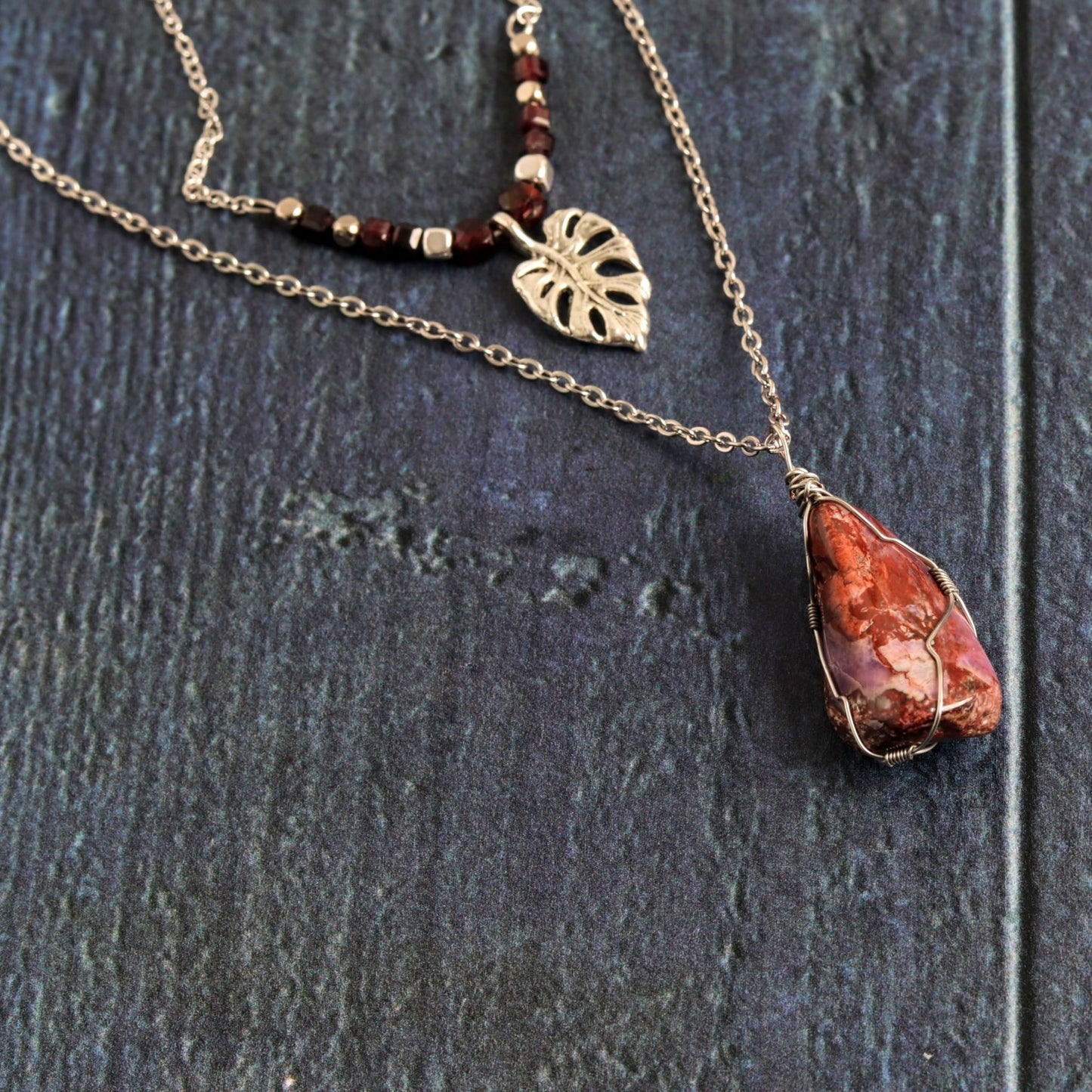 Garnet Monstera- Handmade Jewellery - i am boho