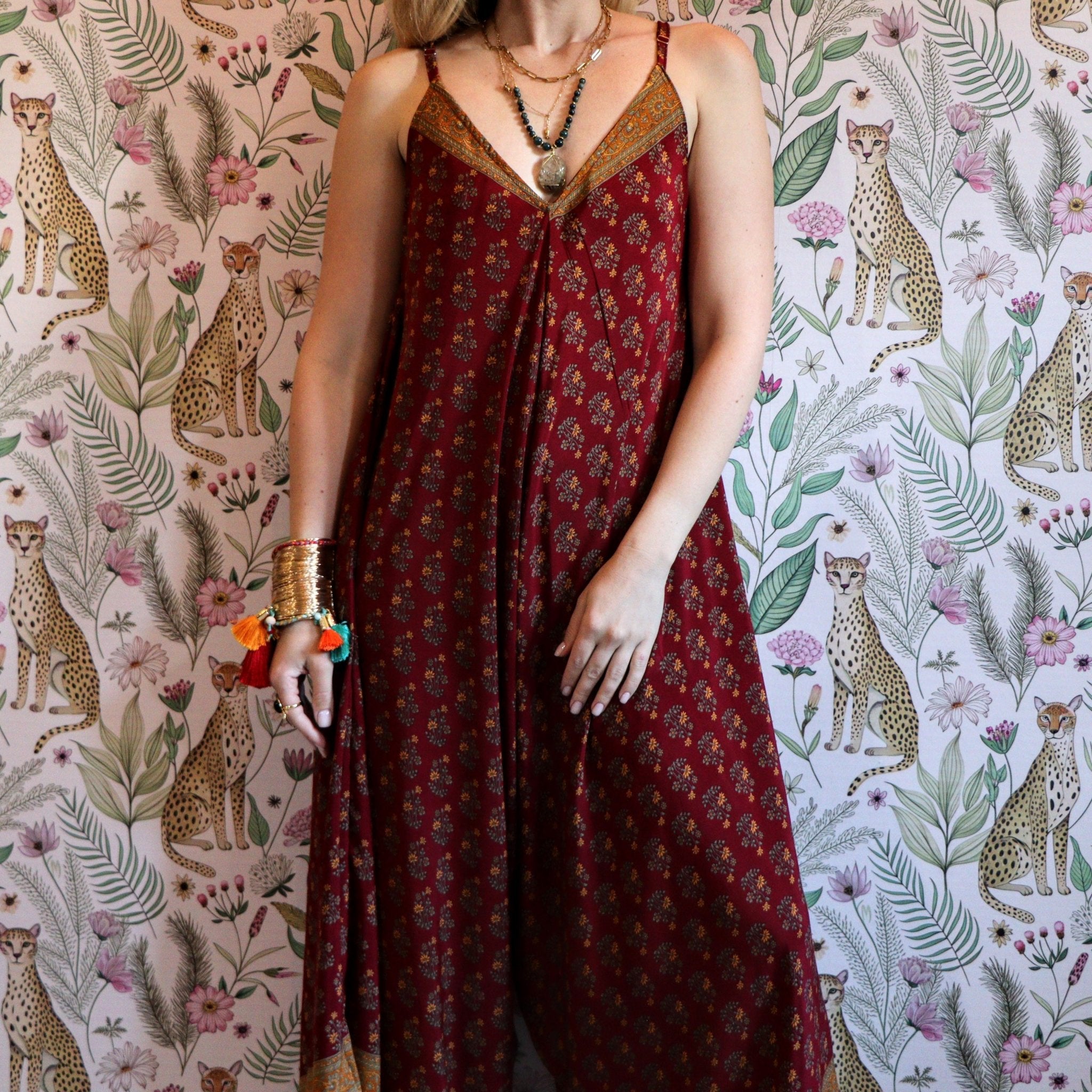 Jiya Jumpsuit in Maroon - Handmade Jewellery - i am boho
