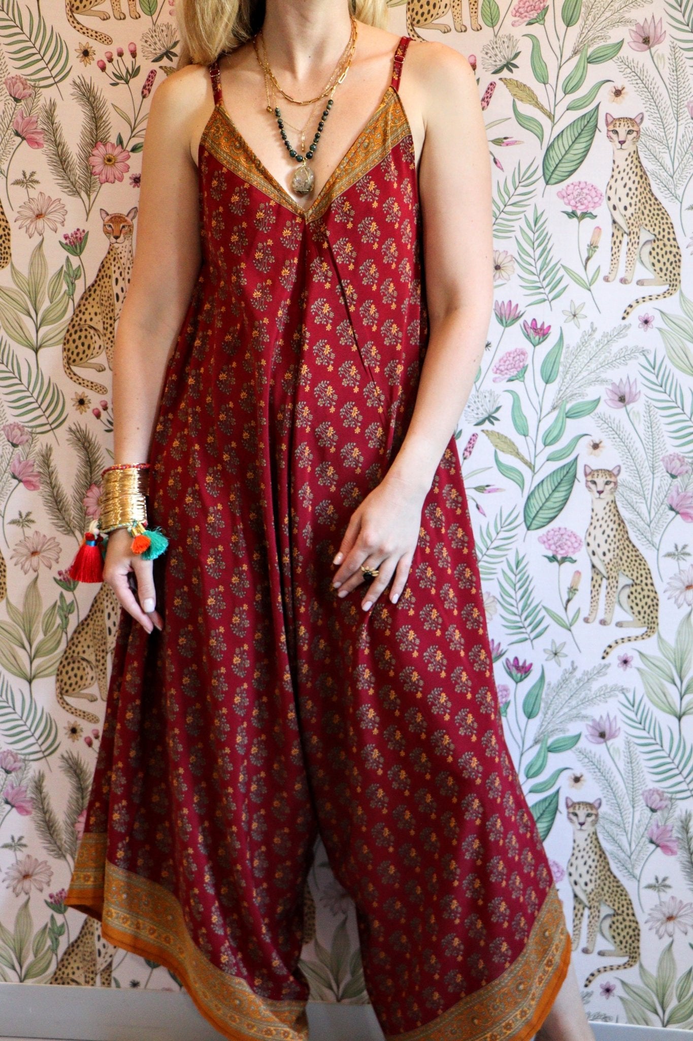 Jiya Jumpsuit in Maroon - Handmade Jewellery - i am boho