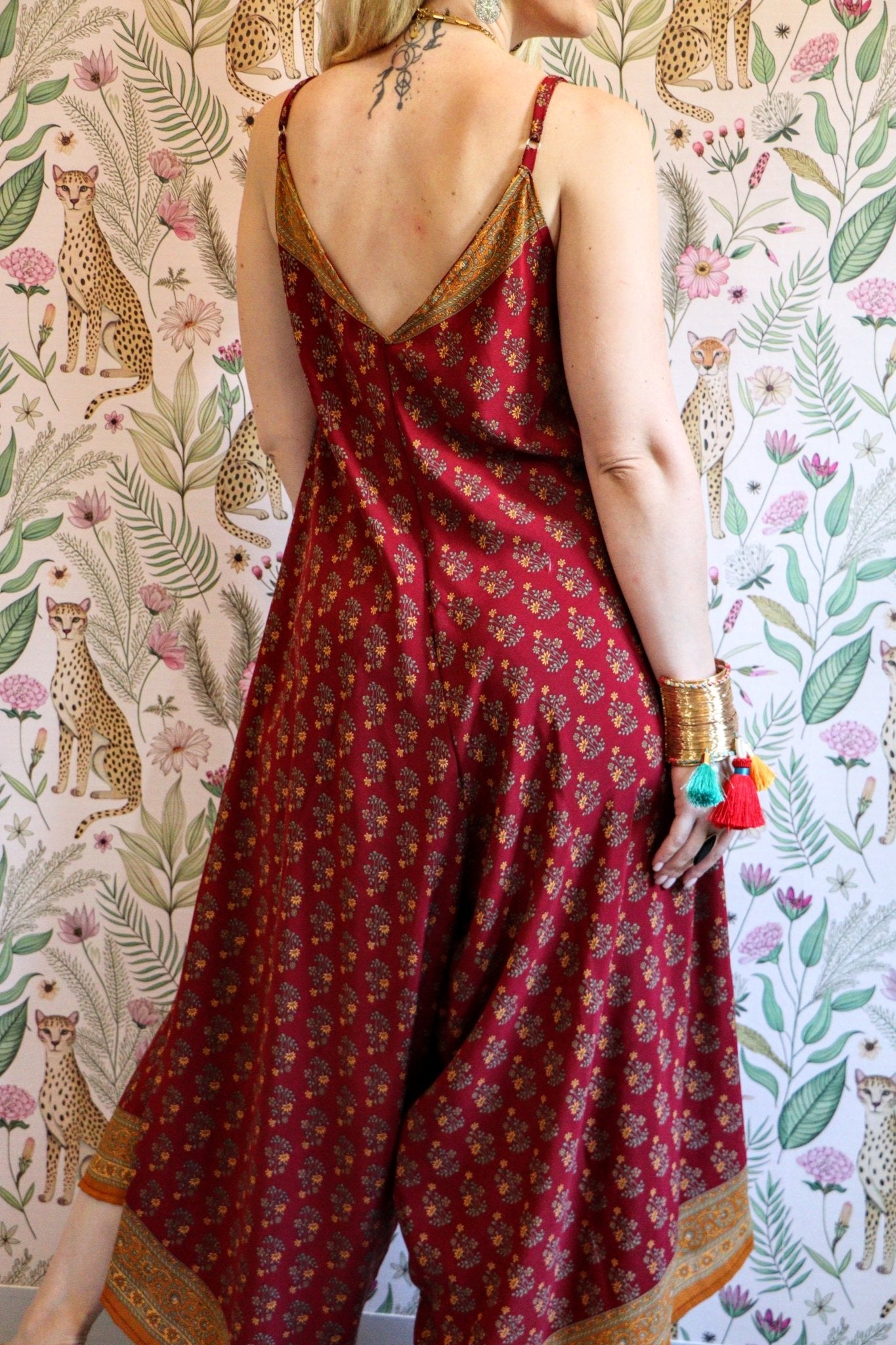 Jiya Jumpsuit in Maroon - Handmade Jewellery - i am boho