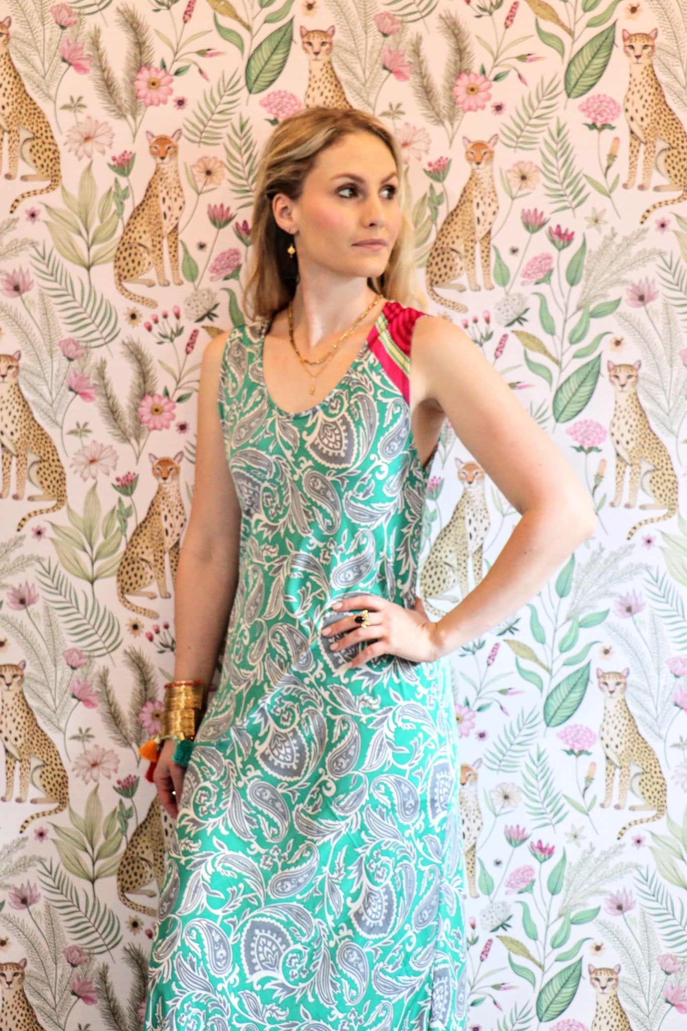 Stella Dress in Green Paisley - Handmade Jewellery - i am boho