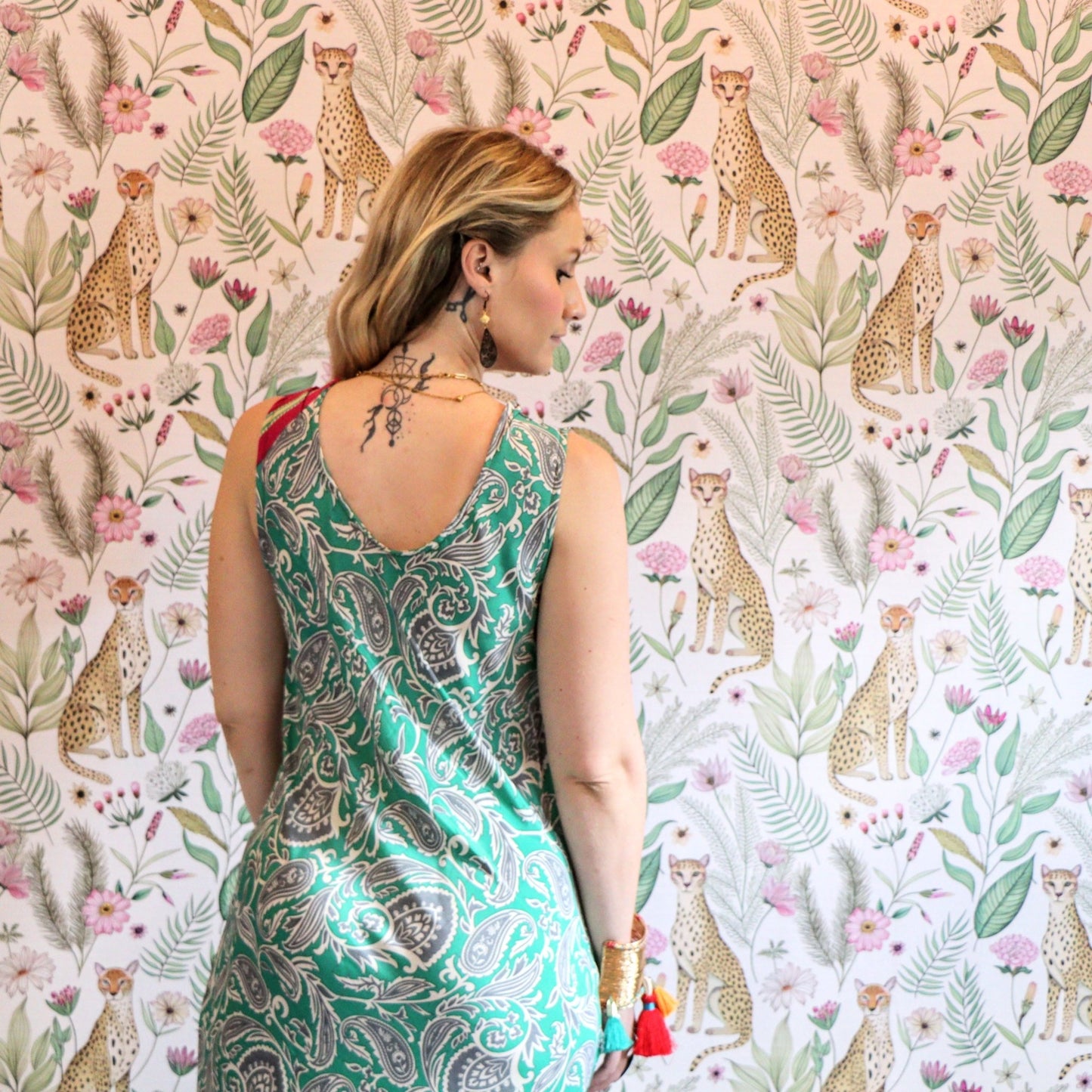 Stella Dress in Green Paisley - Handmade Jewellery - i am boho