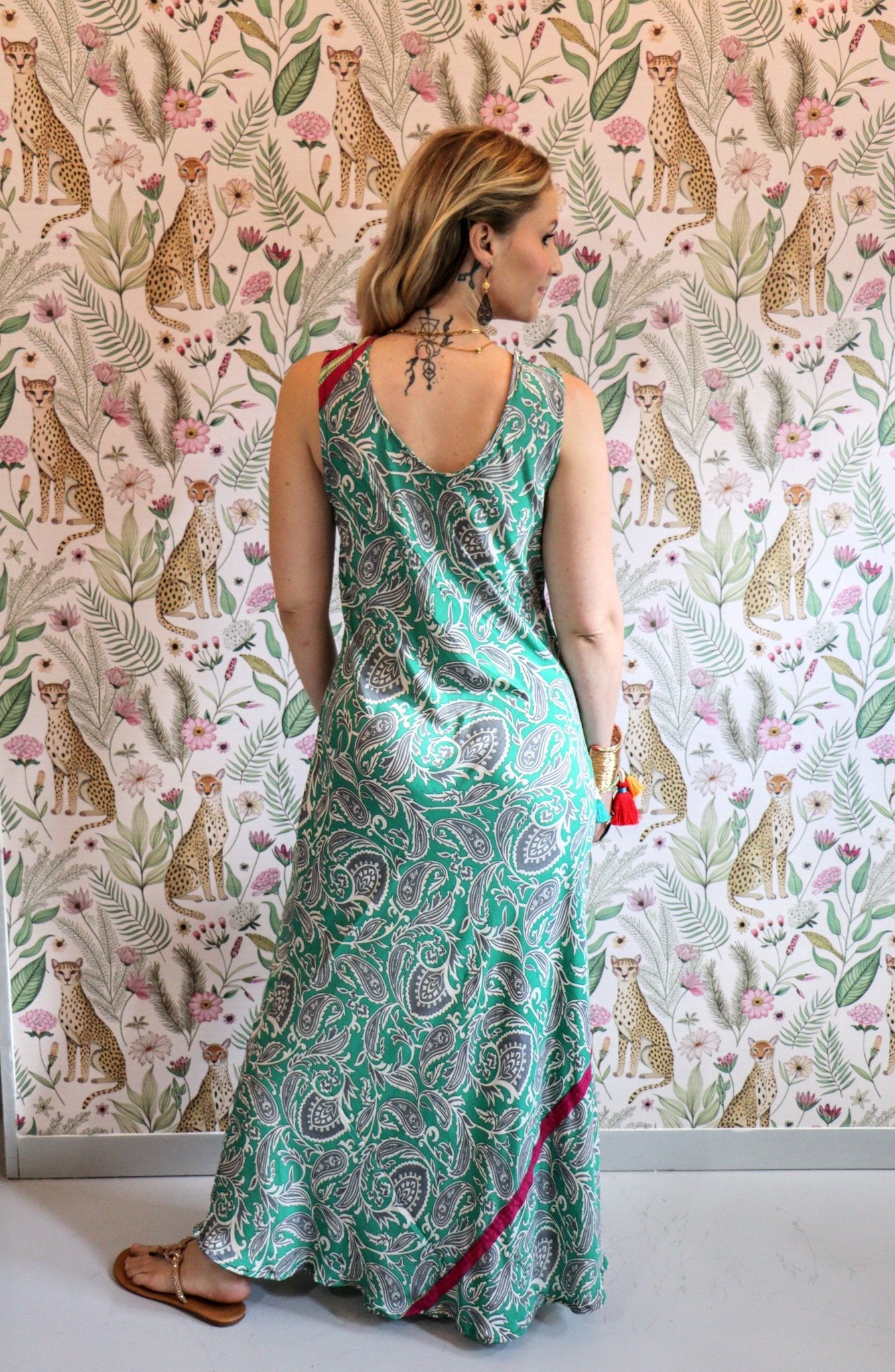Stella Dress in Green Paisley - Handmade Jewellery - i am boho