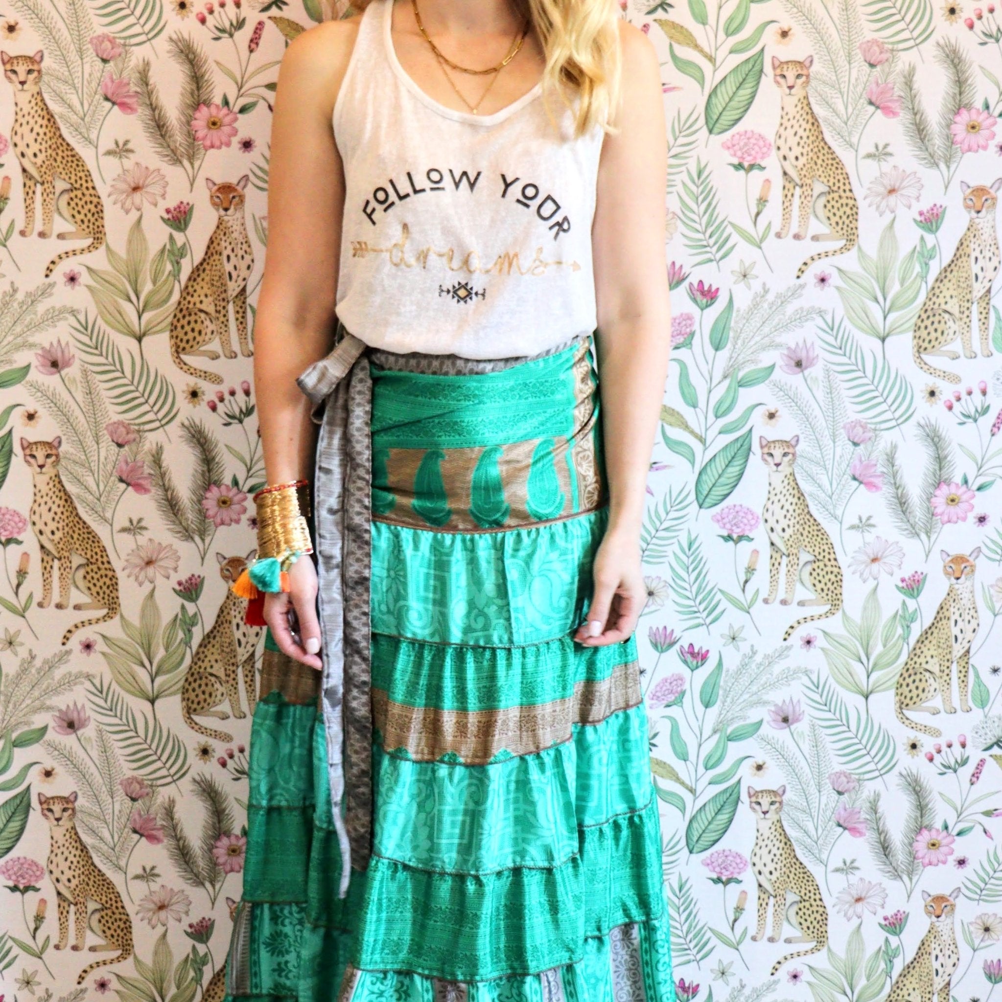 Madelyn Skirt in Moss Ocean - Handmade Jewellery - i am boho