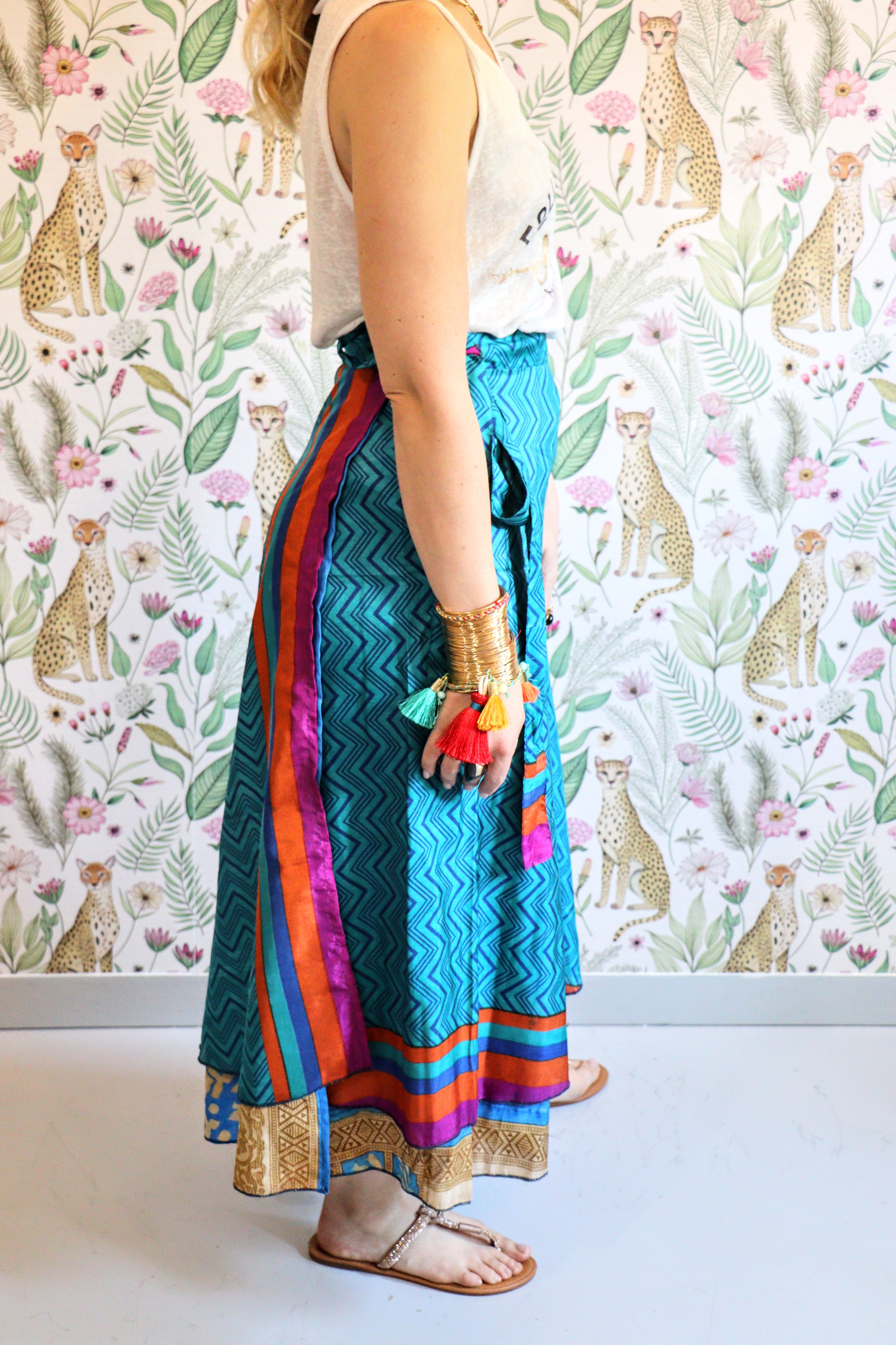 Shanelle Reversible Skirt in Aqua