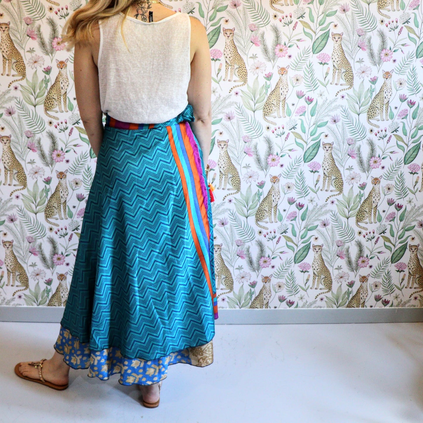 Shanelle Reversible Skirt in Aqua