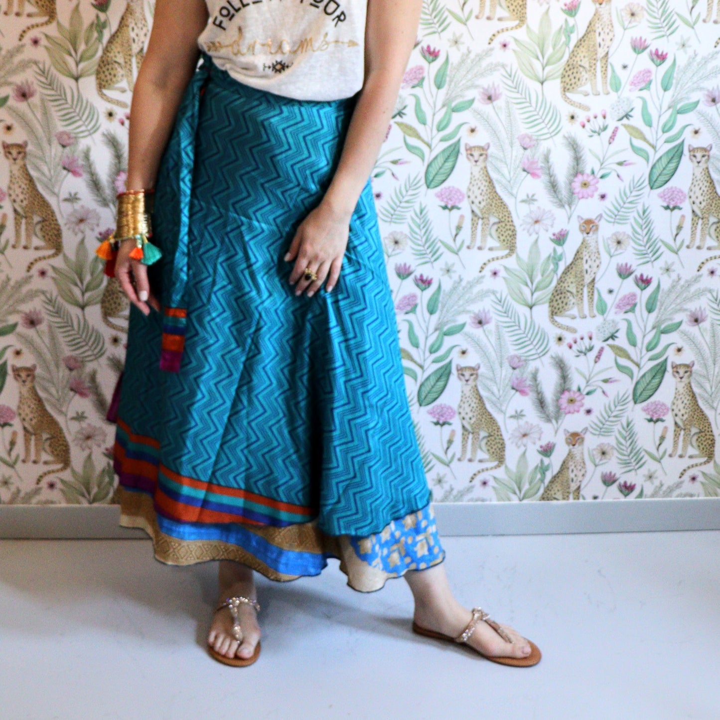 Shanelle Reversible Skirt in Aqua