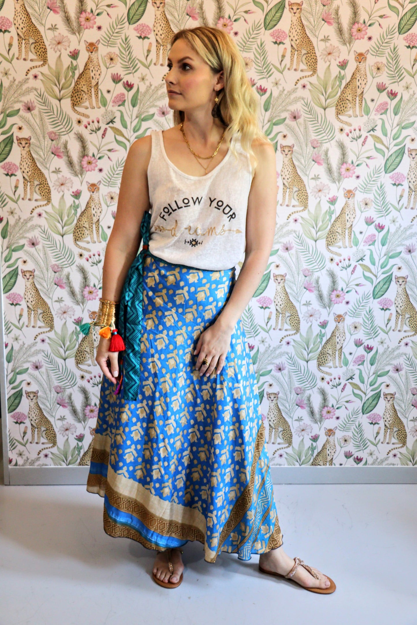 Shanelle Reversible Skirt in Aqua