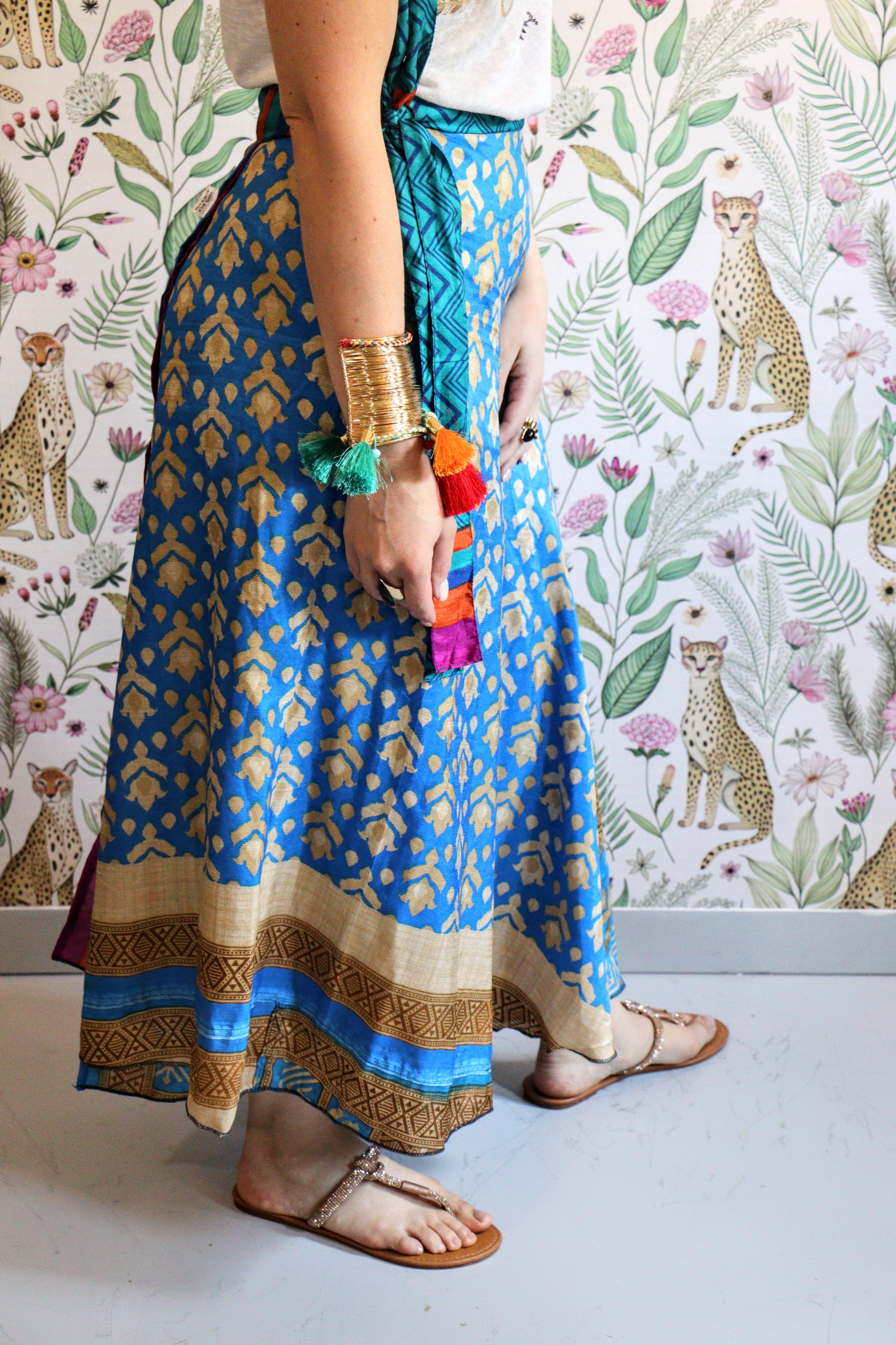 Shanelle Reversible Skirt in Aqua