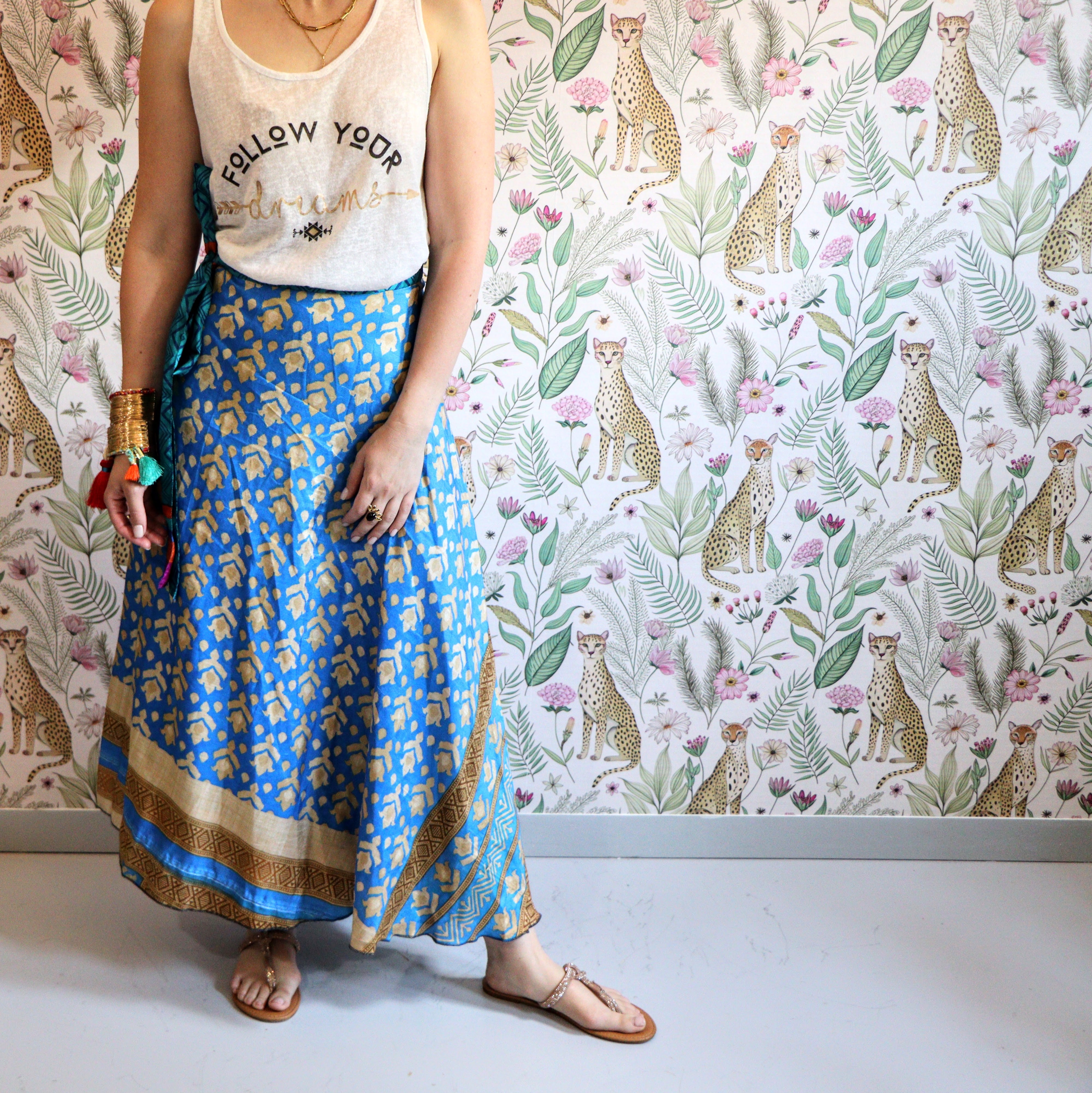 Shanelle Reversible Skirt in Aqua