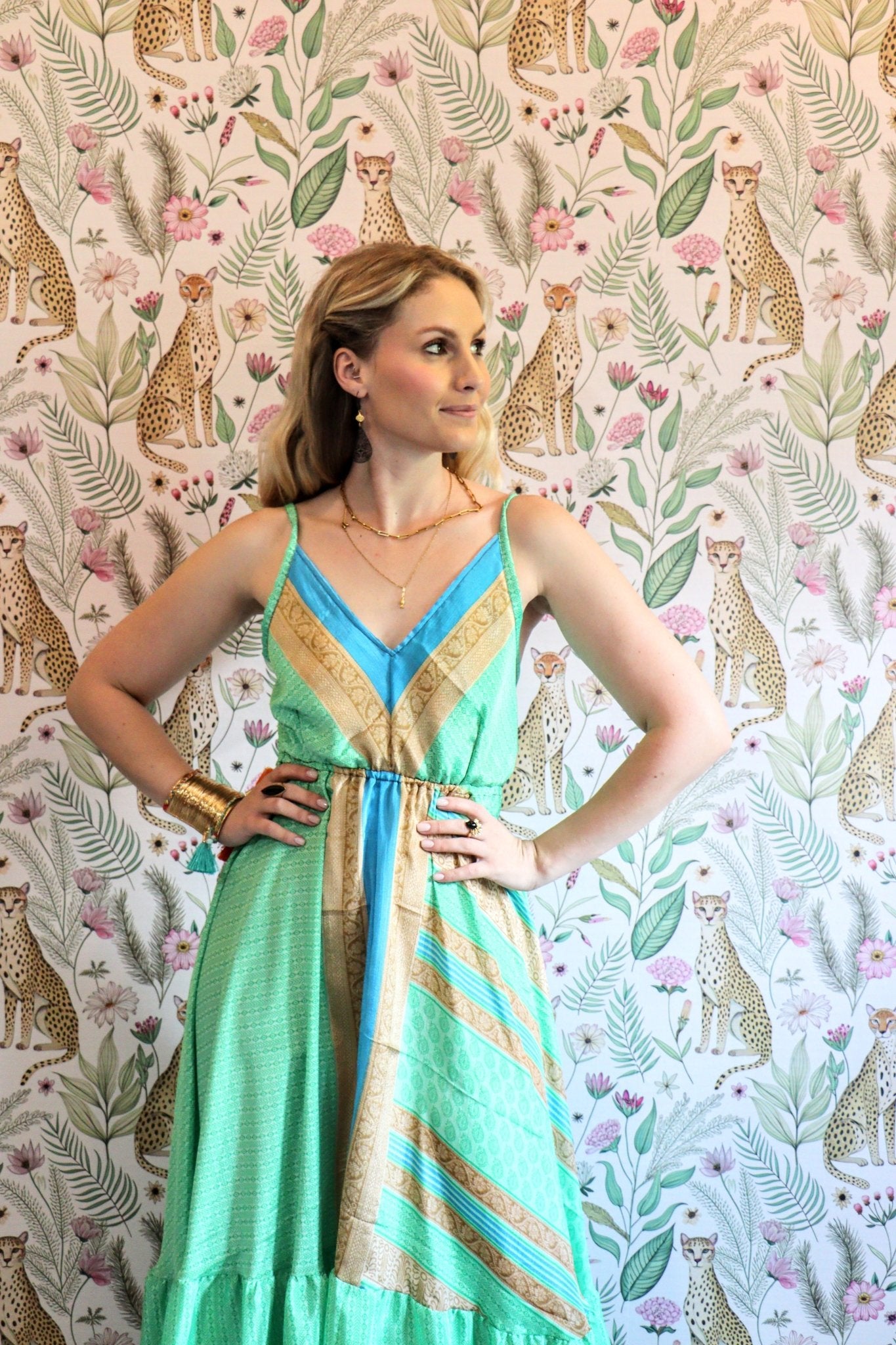 Yara Dress in Grassy Sky - Handmade Jewellery - i am boho