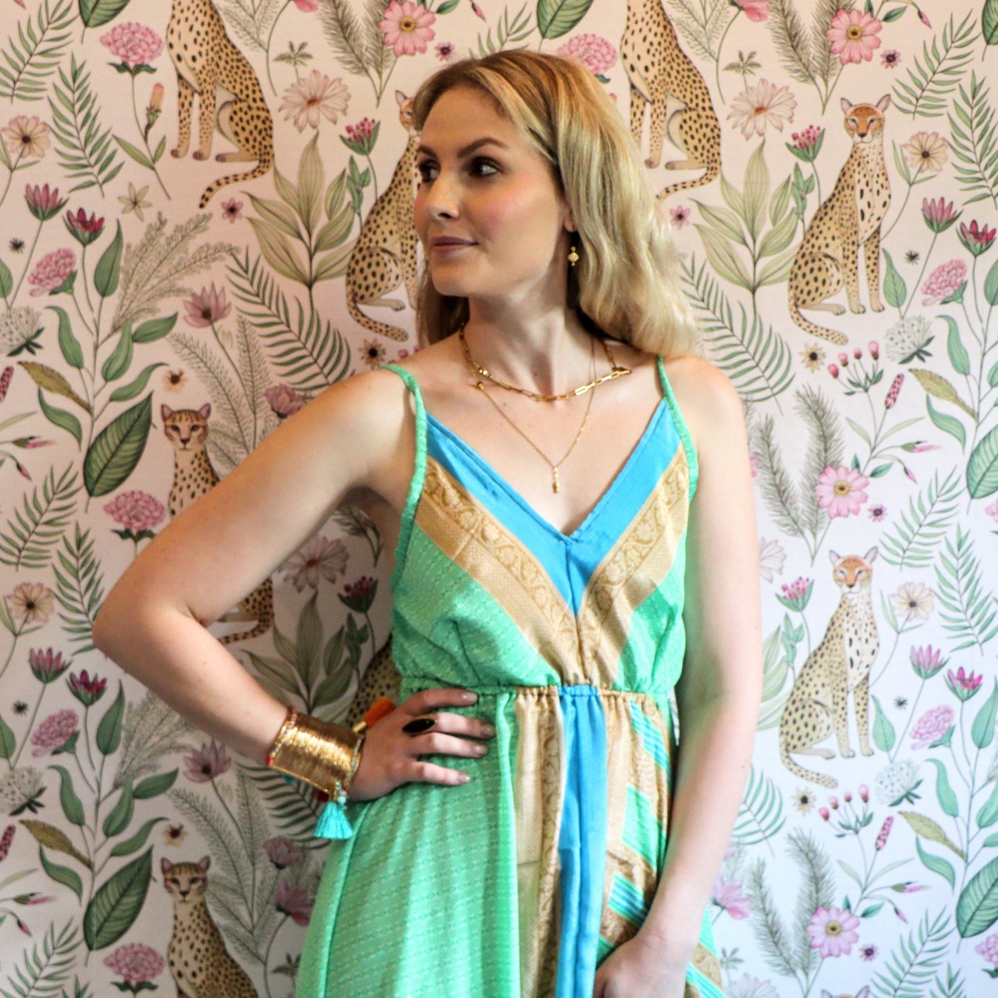 Yara Dress in Grassy Sky - Handmade Jewellery - i am boho