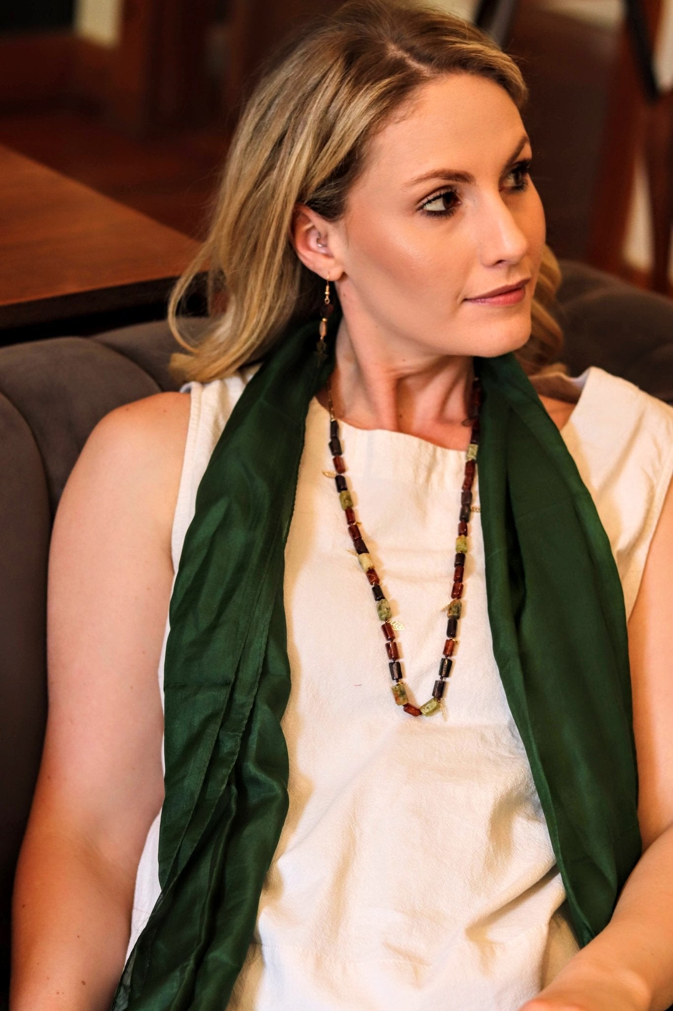 Silk scarf in Fern - Handmade Jewellery - i am boho
