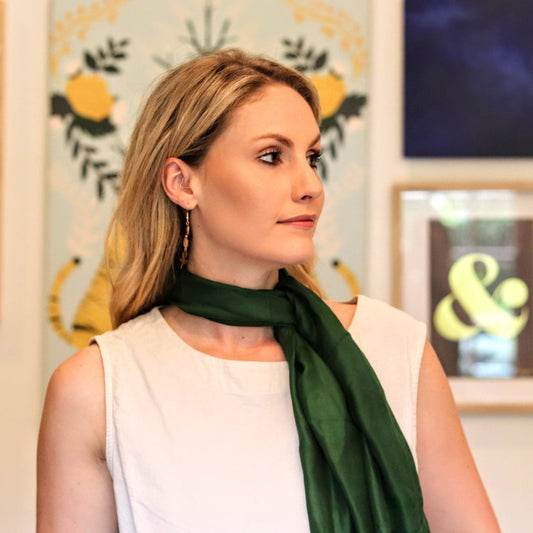 Silk scarf in Fern - Handmade Jewellery - i am boho