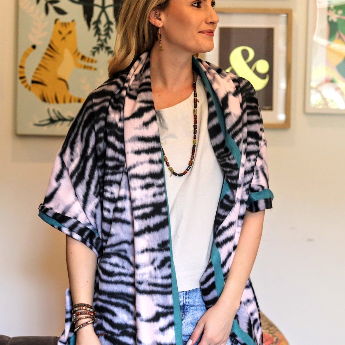 Cashmere Blend Teal Animal - Handmade Jewellery - i am boho