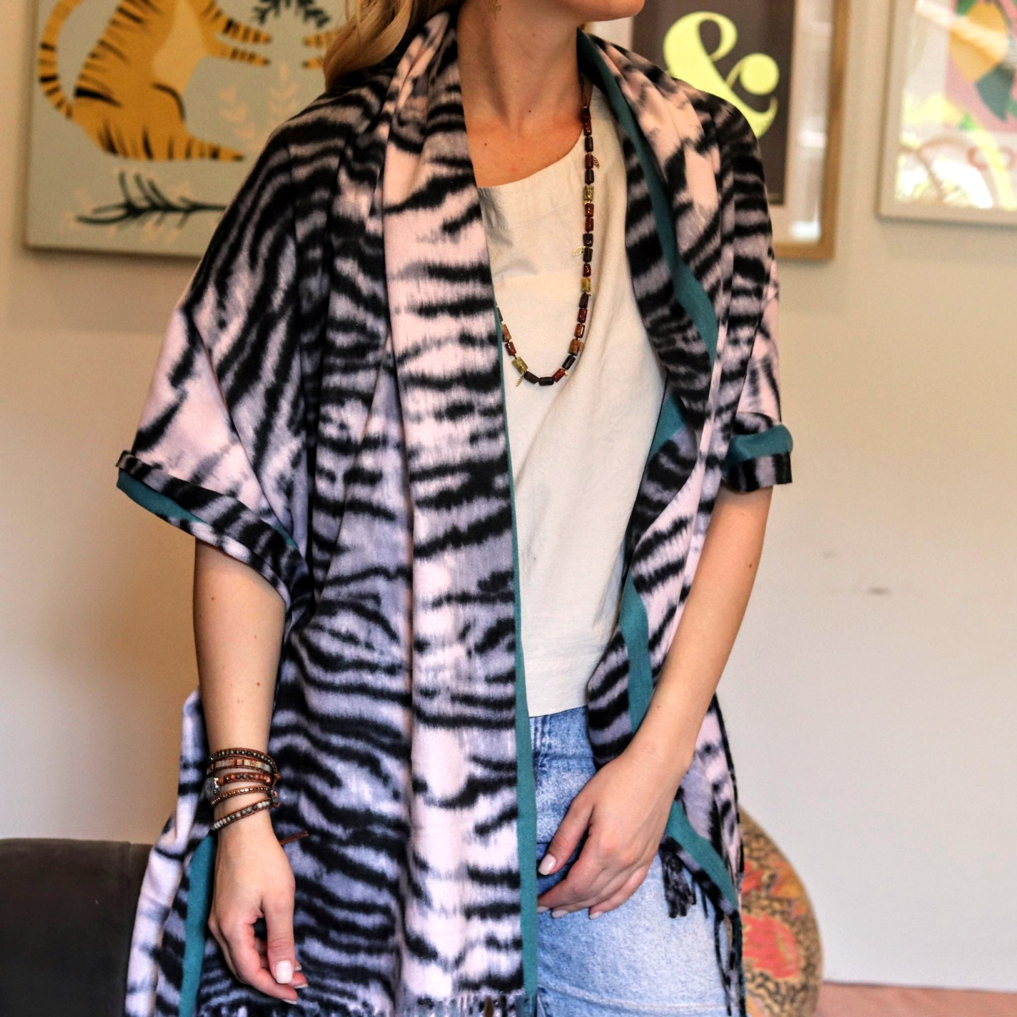 Cashmere Blend Teal Animal - Handmade Jewellery - i am boho