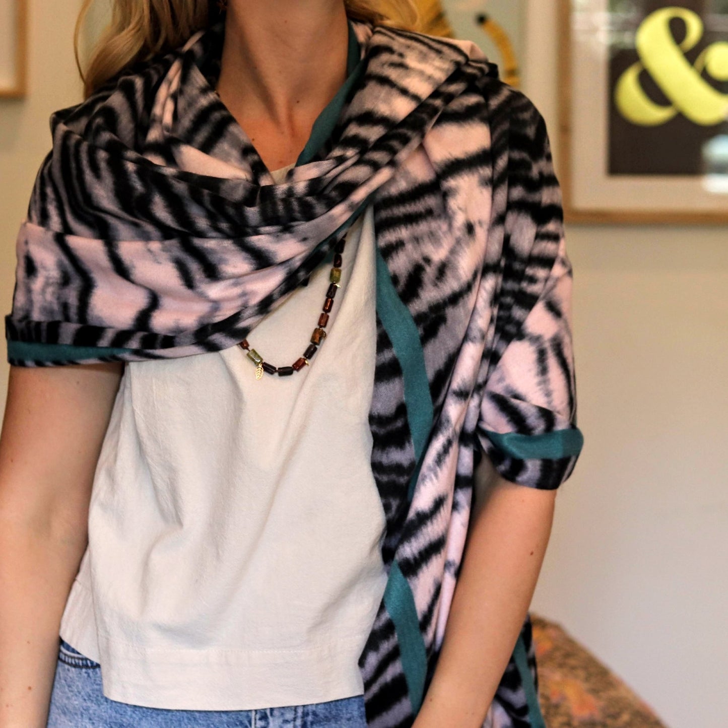 Cashmere Blend Teal Animal - Handmade Jewellery - i am boho
