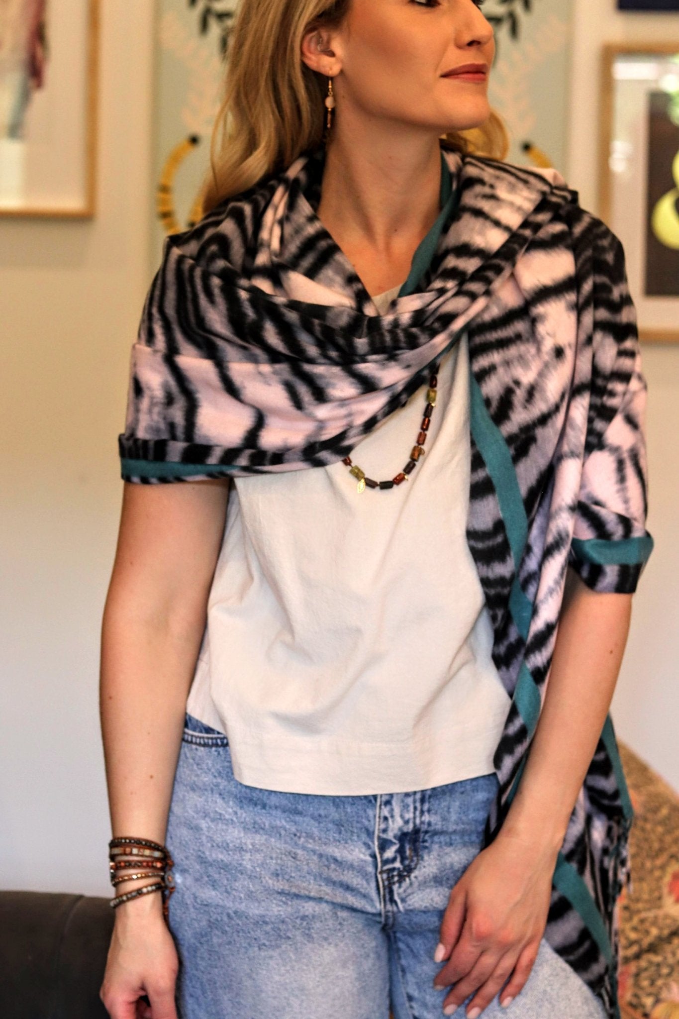 Cashmere Blend Teal Animal - Handmade Jewellery - i am boho